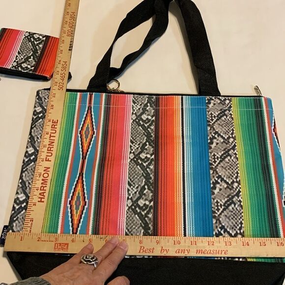 NGil canvas tote bag with top zipper closure & cosmetic bag/coinbag - Picture 3 of 11